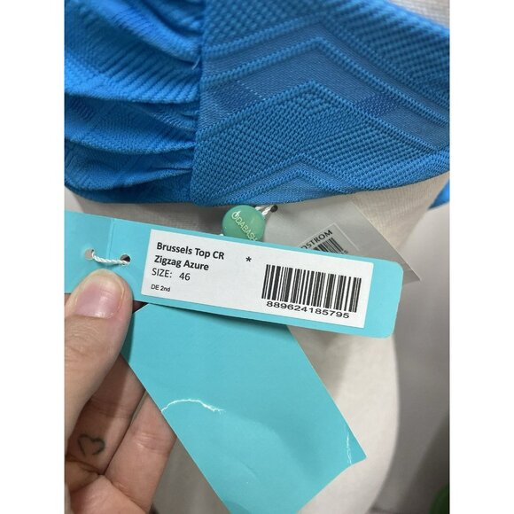 MELISSA ODABASH NEW BRUSSELS AZURE ZIGZAG BIKINI TOP Size 10 (46) Woman’s - Picture 8 of 13